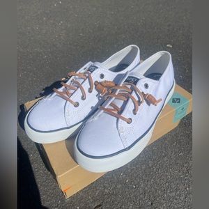 Sperry white pier slip on- worn twice!!